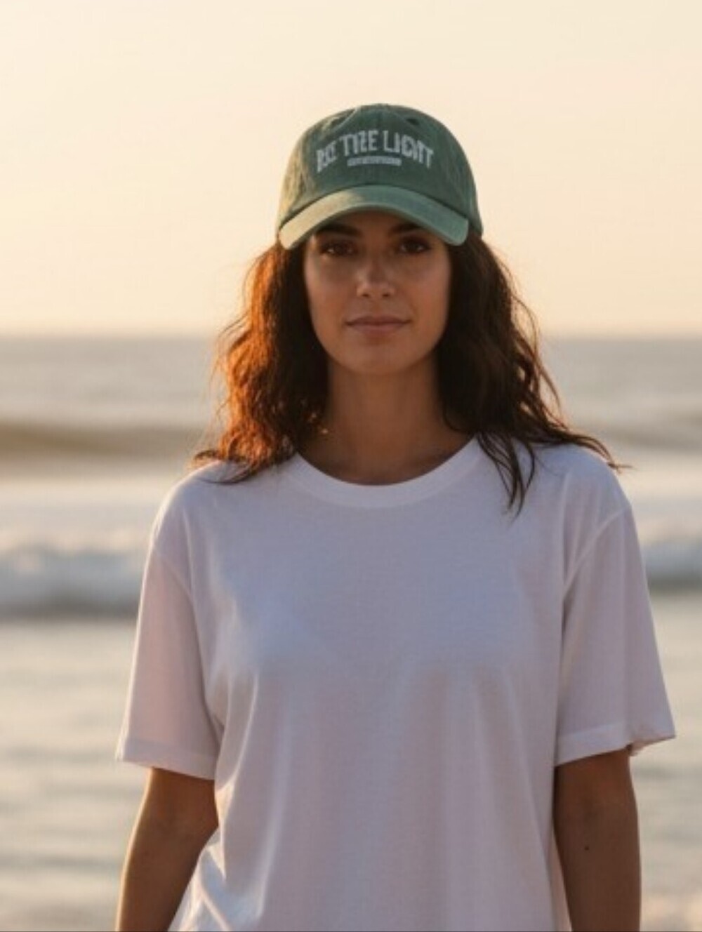 Access Christian Apparel - NWT Green Cap "Be The Light", Adjustable, Metal Clip